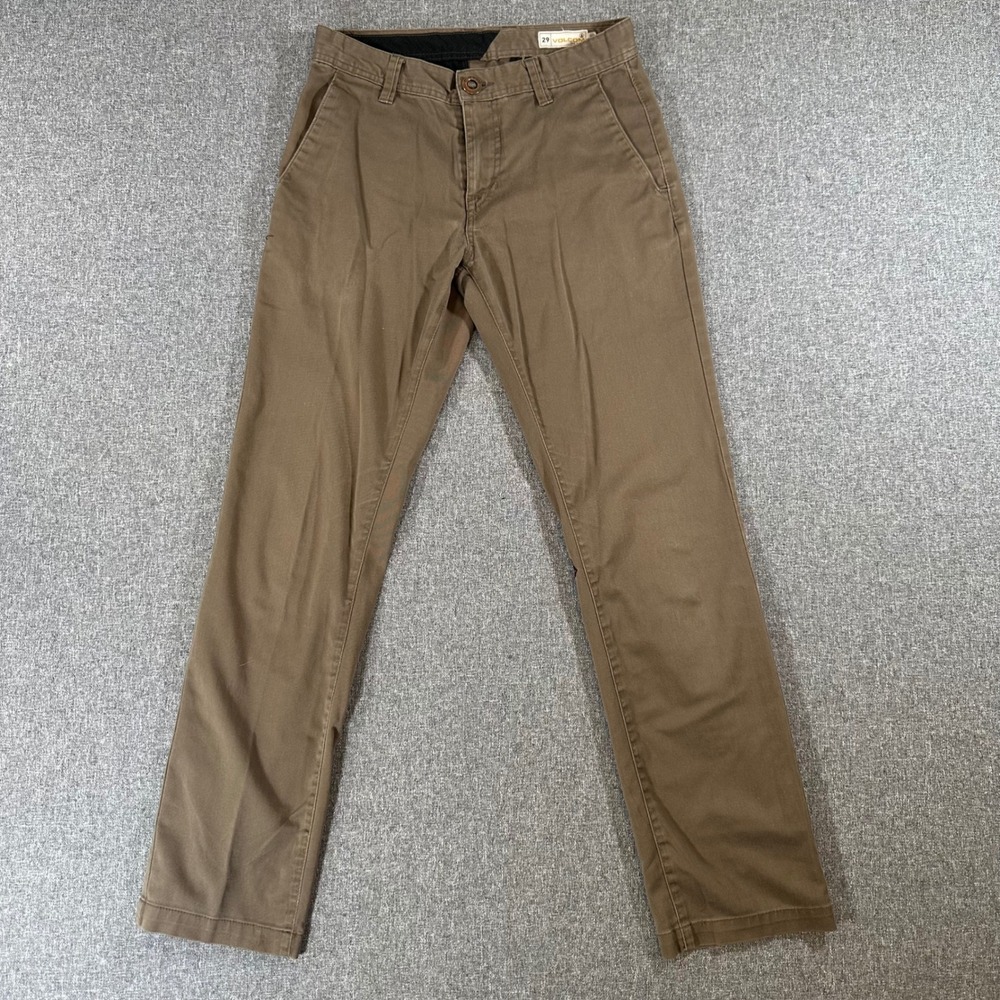 Volcom Frickin Modern‎ Fit Chino Pants Mens 29x31 Brown Stretch Skate Trousers